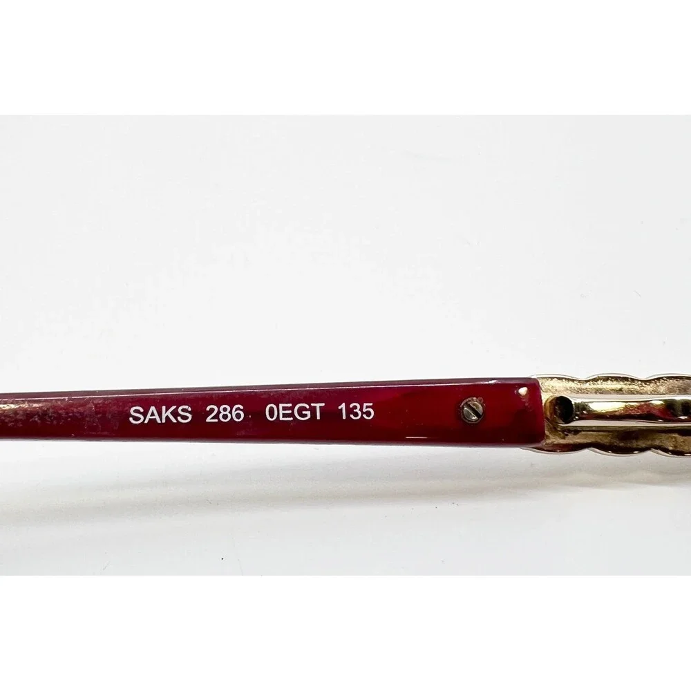 Saks Fifth Avenue Eyeglasses Womens Burgundy 286 0EGT 135 Full Rim Frame 135mm